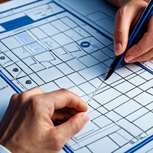 **A person creating a blueprint, clearly defining career goals with a SMART framework.**