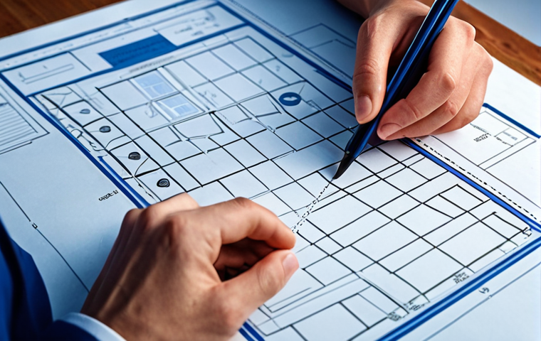 **A person creating a blueprint, clearly defining career goals with a SMART framework.**
