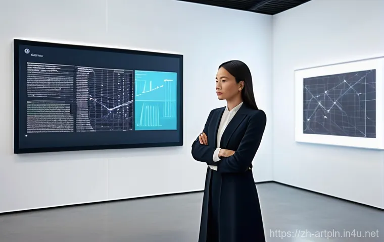 미술문화기획사의 직무 교육 기회 찾기 - **Prompt 1: The Data-Driven Curator**
    "A modern art curator, in their late 30s, dressed in smart...