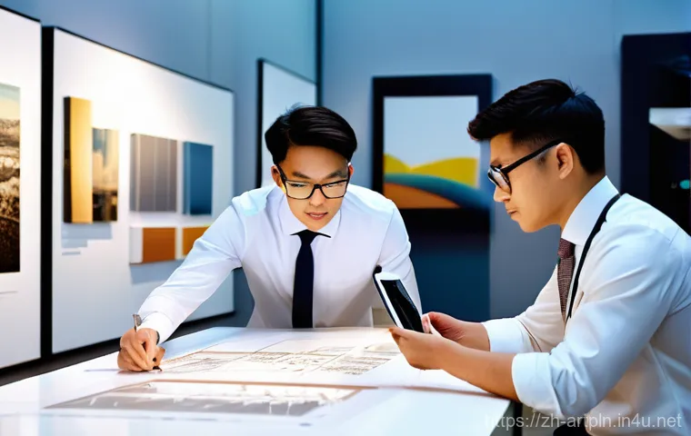 미술문화기획사의 국제 자격증 취득 방법 - **Prompt:** A diverse group of young, enthusiastic art and culture professionals, dressed in smart c...